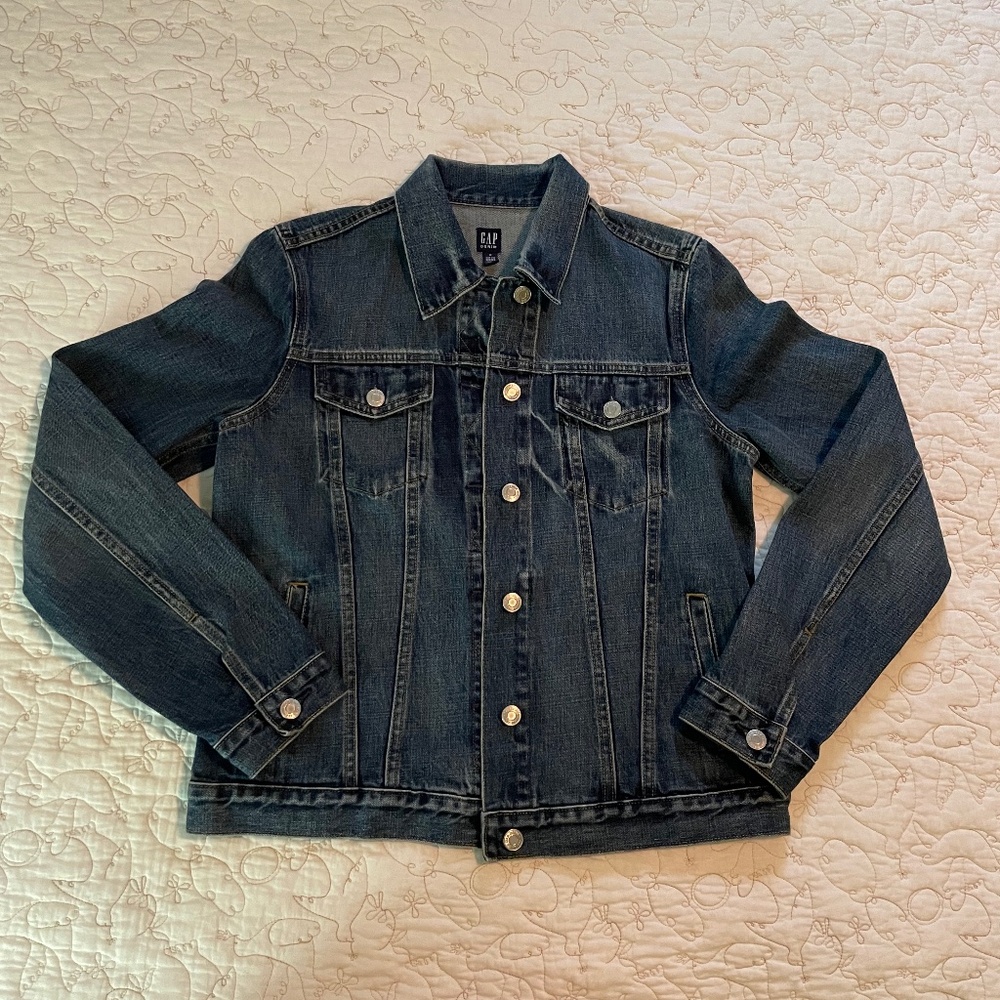 GAP icon denim jean jacket in saddle blue